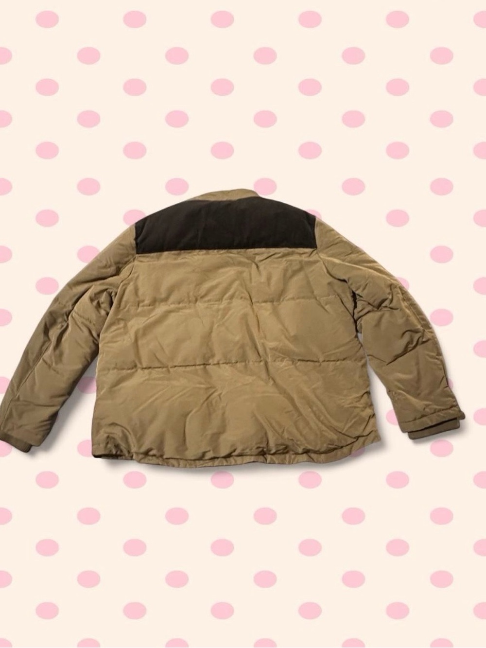 Men's Tan Puffer Jacket - Picture 2 of 3